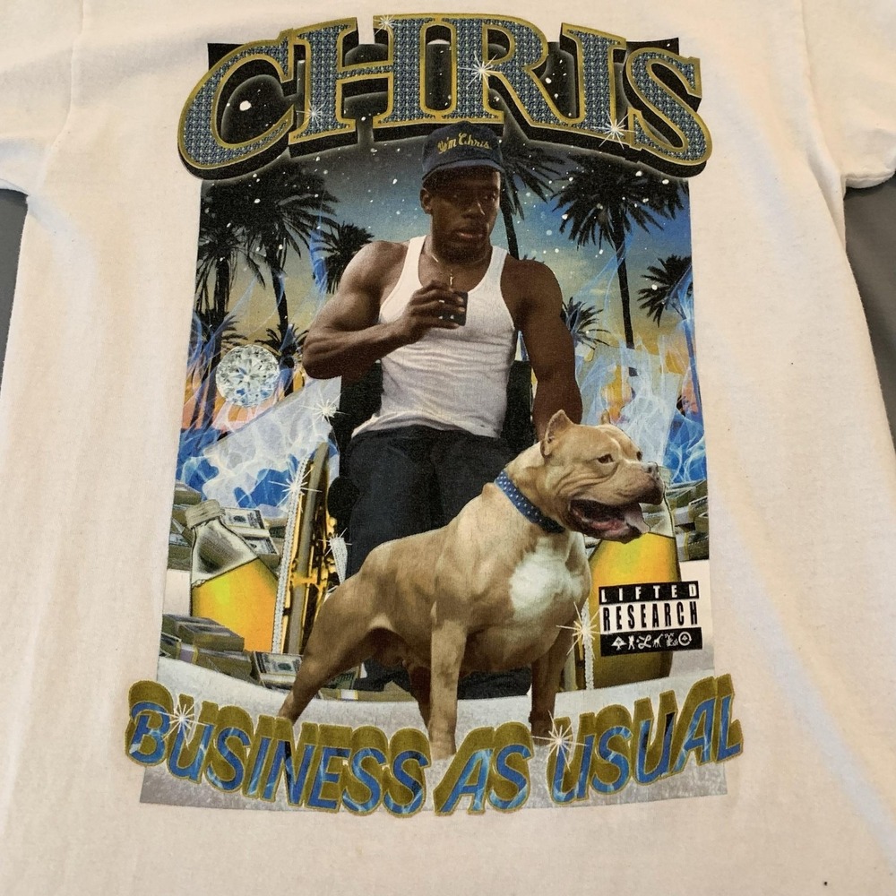 Boyz N The Hood LRG Shirt Mens Small White Chris Business As Usual Tee T-Shirt